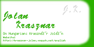 jolan krasznar business card